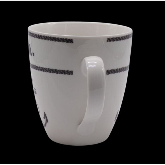 Pfaltzgraff Set-2 Mr. & Mrs. Anchor & Wheel Nautical Theme Large Coffee Mugs - Picture 6 of 8